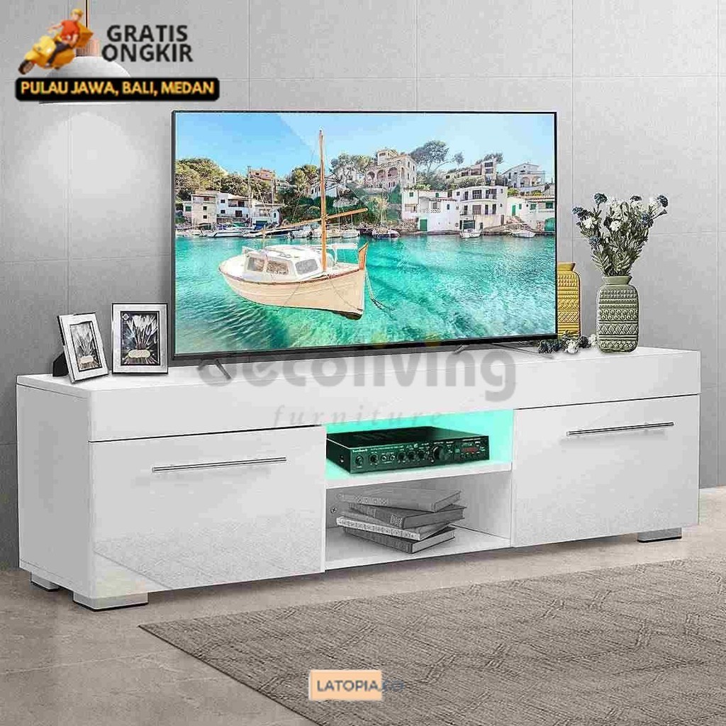 Decoliving Gavin - Meja TV / Rak TV Minimalis Modern 150cm Maks Ukuran TV 60"