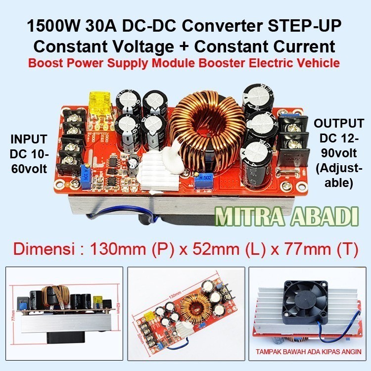 1500W 30A DC-DC Converter STEP UP Constant Voltage & Current BOOSTER