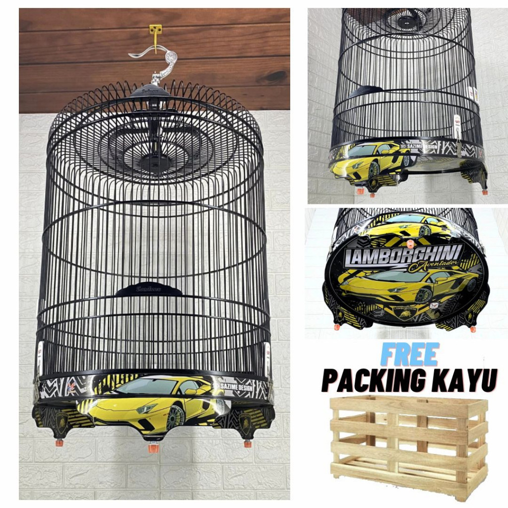 SAZIME PVC DECAL TEBOK BATMAN ( FREE PACKING KAYU ) SANGKAR BURUNG BULAT MURAY / MURAI BATU SAZIME