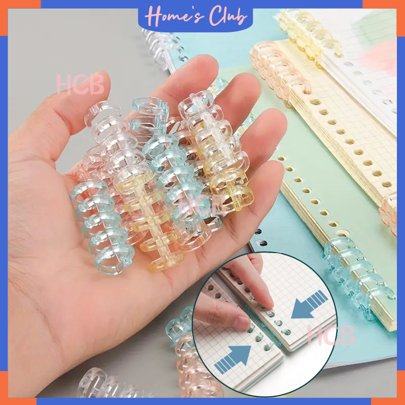 

HCB Binder Plastik / Lucu Binding Strip / Spiral Ring Pastel Lucu Binding Strip Diy / Spiral Bahan Plastik Ukuran A4 Dan B5 Polos