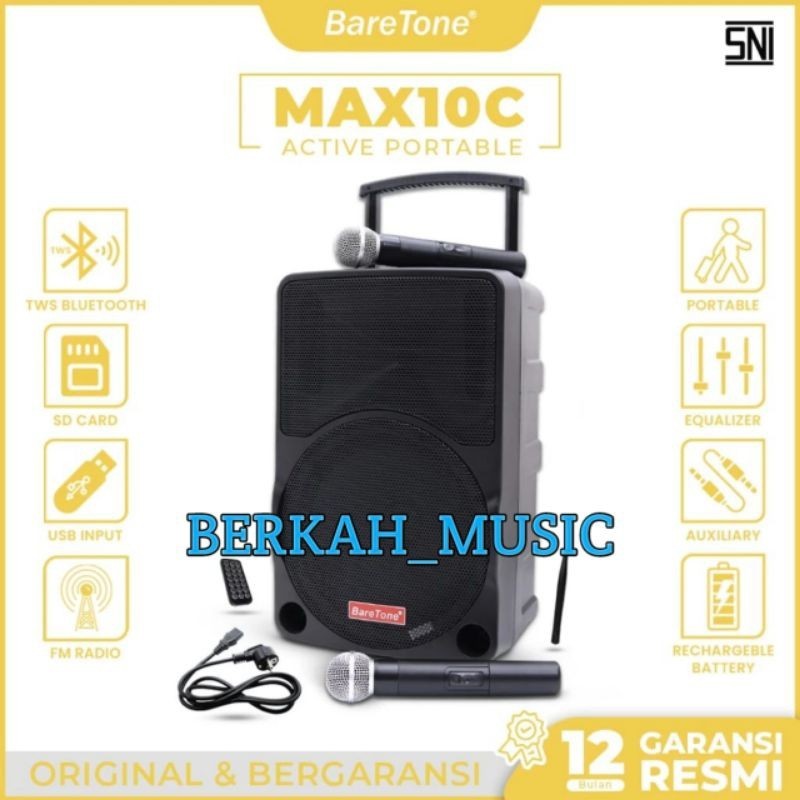 Baretone Speaker Portabel Max10c original Speaker 10inch