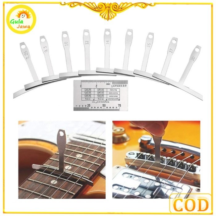 

[[ L8ID - BEST SELLER ]] 9 Pcs / Set Bentuk T / Understring Radius Gauge untuk Gitar dan Bass