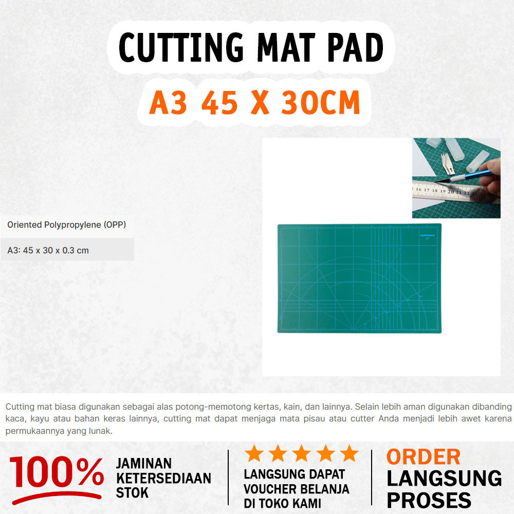 

PRODUK PILIHAN | Work Cutting Mat Pad A3 45 x 30cm - Green
