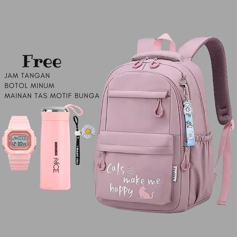 

[PROMO MURAH] BANYAK BONUSNYA Tas ransel anak sekolah SD gratis jam botol gantungan tas