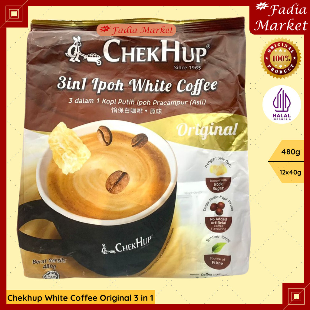 

Chekhup Chek Hup Ipoh White Coffee 3 in 1 Kopi Putih Susu Original Malaysia 12x40g 480g