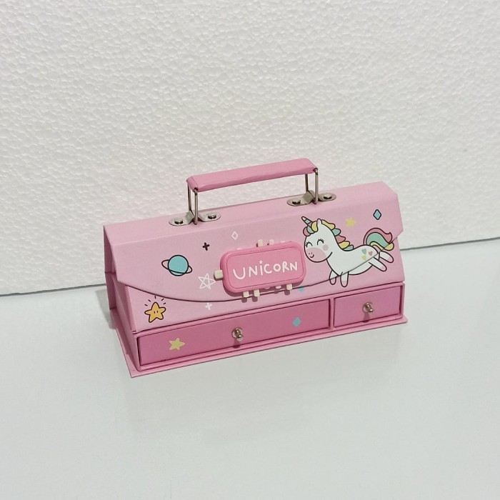 

BOS Kotak Pensil Karton+Kode Kunci/Tempat Pensil/Pencil Case Code/Pin - UNICORN PM