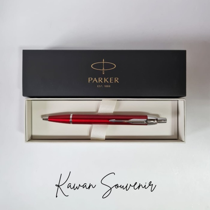

Pulpen Parker Original IM Red Chrome Trim (Klip Silver) Ballpoint - Isi Hitam