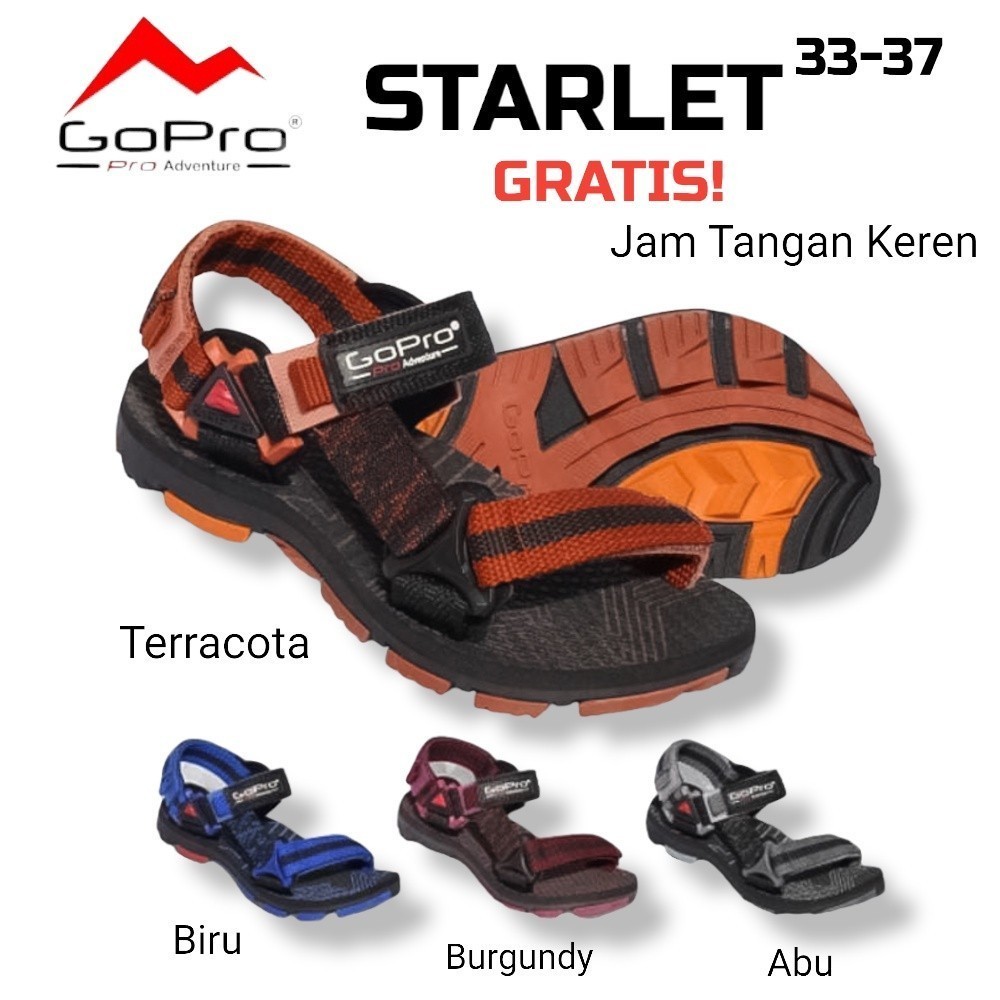 Sendal Go Pro Starlet Sendal Anak Laki - Laki Sendal Gunung Original 100% Sendal Abu Biru Umur 5 - 1
