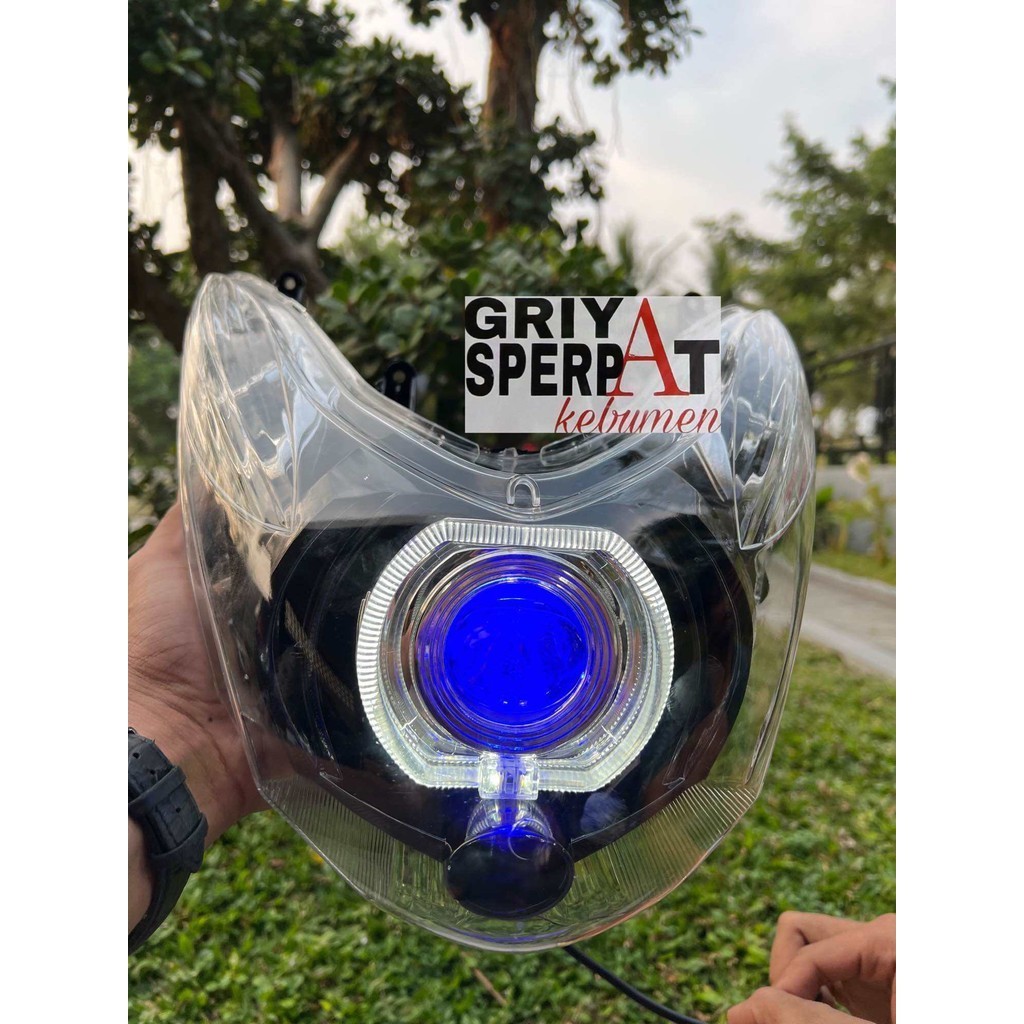 REFLEKTOR LAMPU DEPAN MIO SOUL KARBU BILED LED