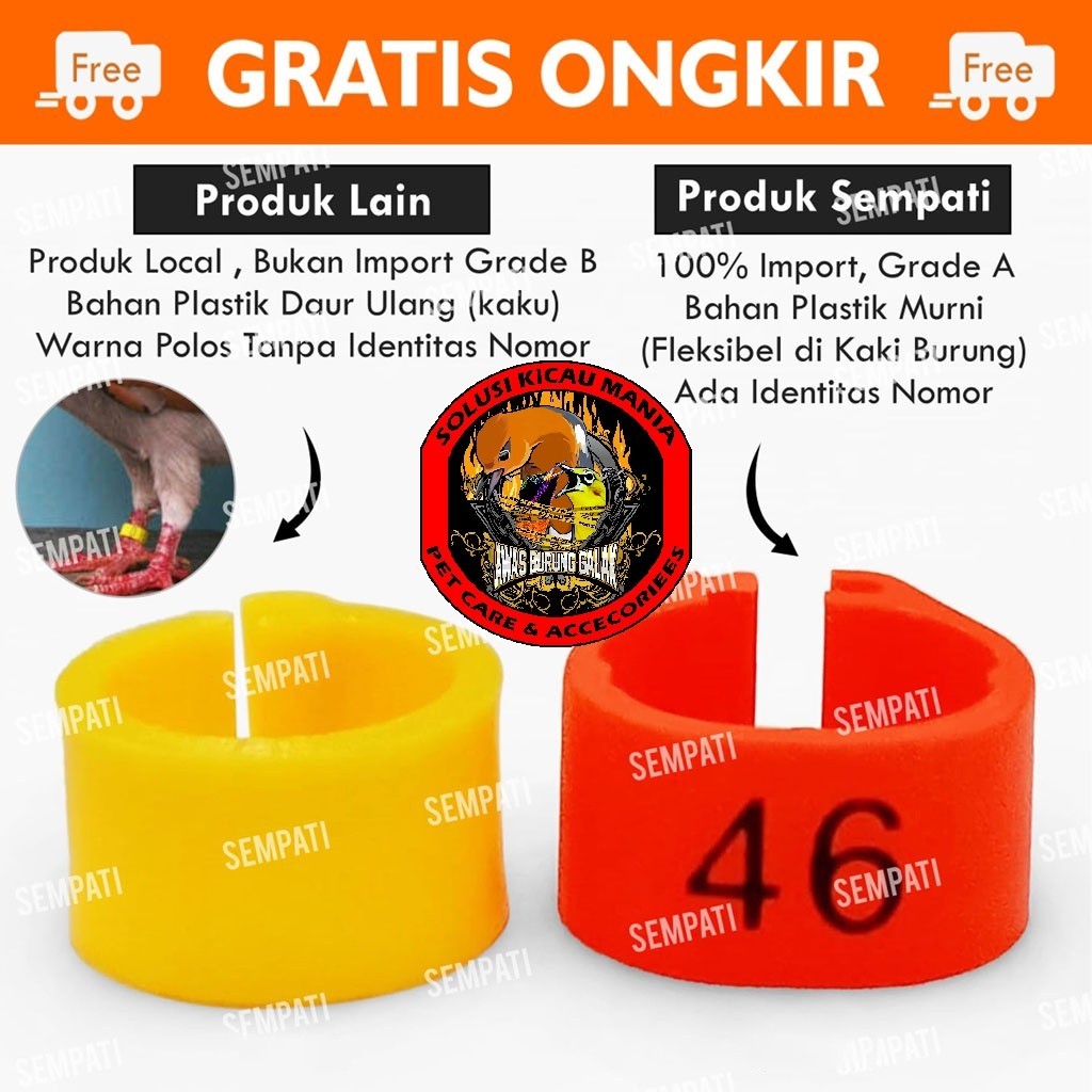 Ring Burung Merpati Import Premium Ring Jepit 9 Mm Untuk Gelang Kaki Burung Merpati Dara Pos Dll