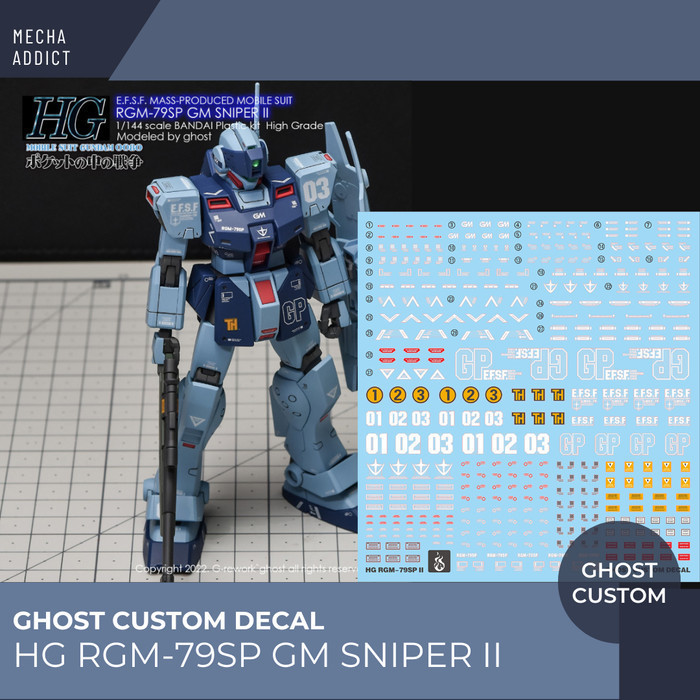 Water Slide Decal HG RGM-79SP GM SNIPER II by Ghost Decal