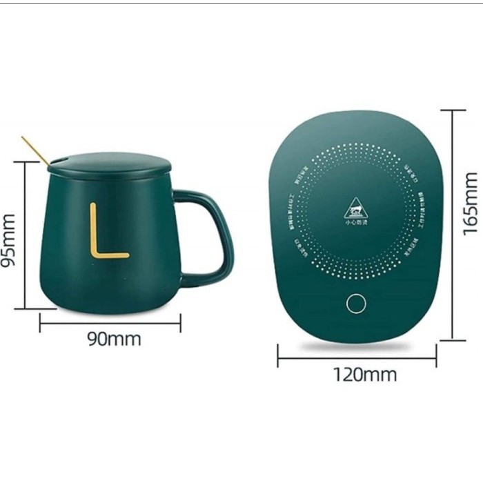 Hampers Gelas Set Pemanas Mug Set + Termostat Gift Set Mug Keramik Poker