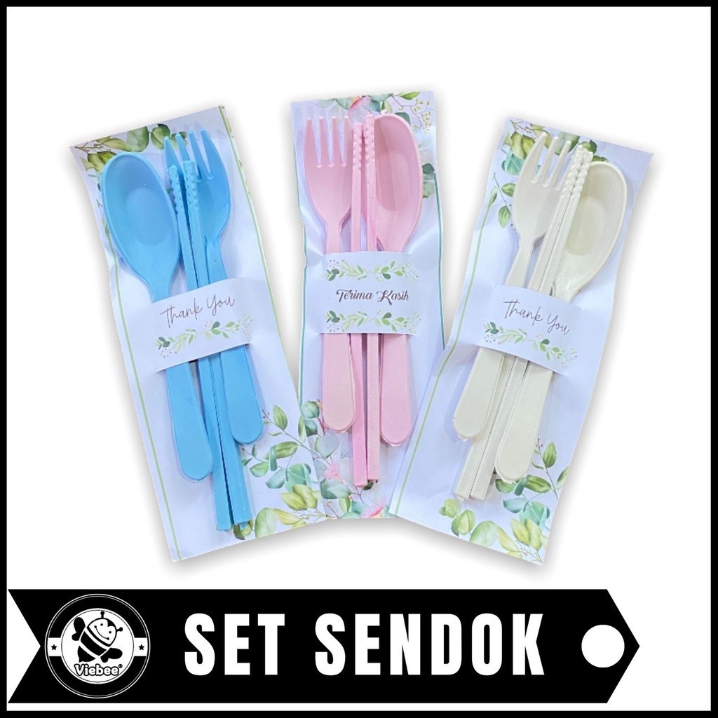 Souvenir Wedding Termurah Set Sendok Garpu Sumpit Terlaris FREE PACKING ALAS THANK YOU READY STOCK s