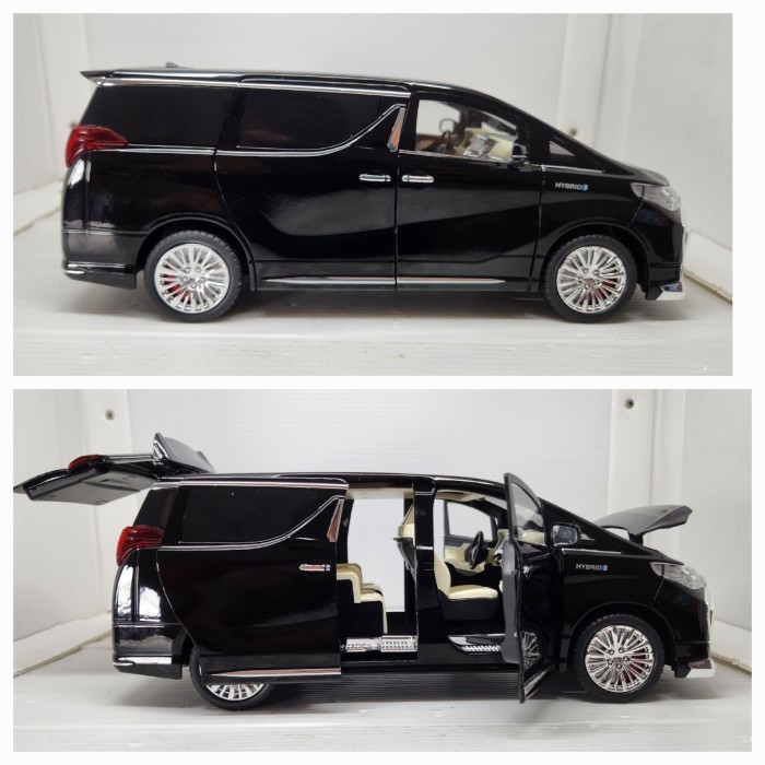 Diecast Miniatur Mobil toyota alphard skala 18 black vellfire 1:18