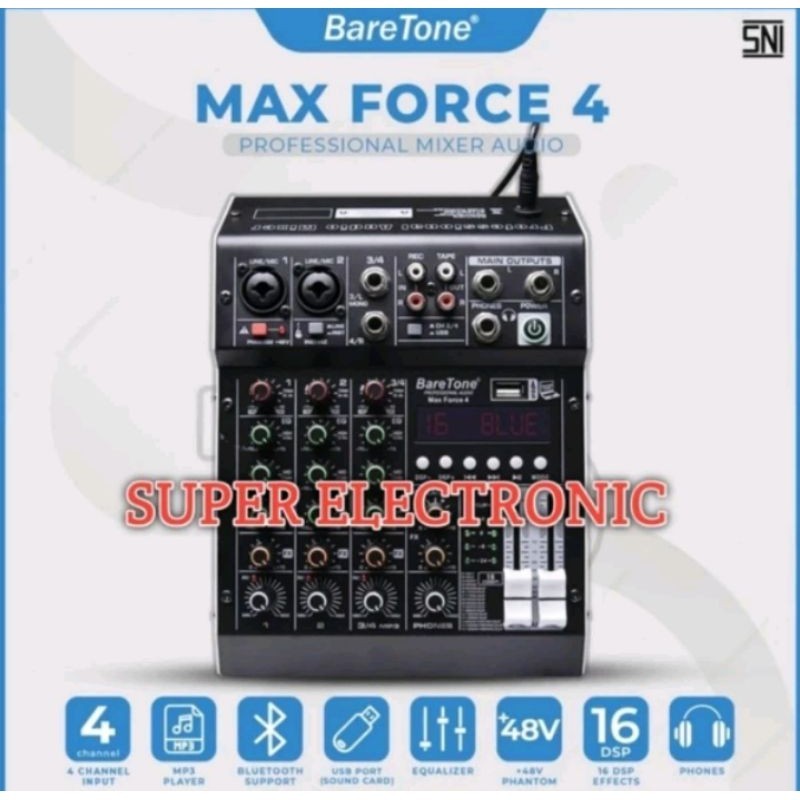 Mixer Audio BareTone Max Force 4 - Professional MIxer 4 channel