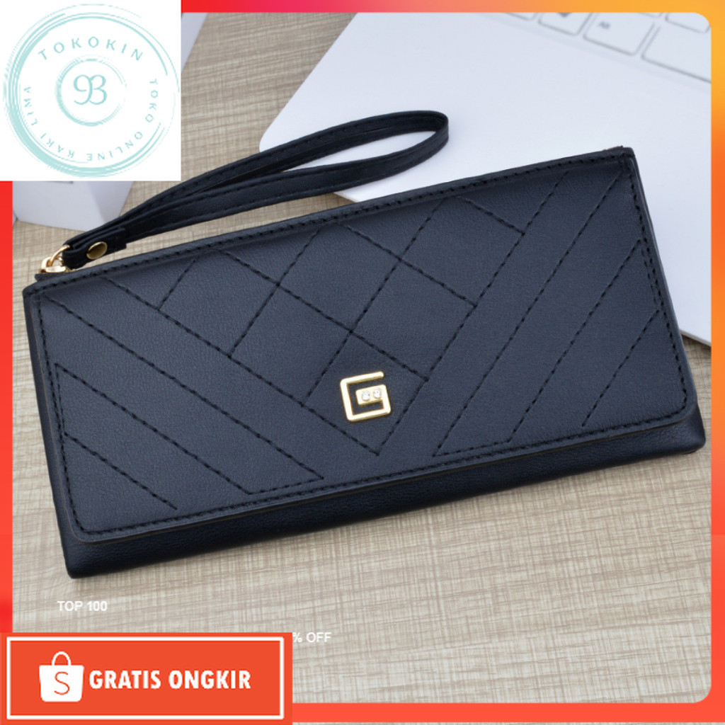 Tas Terbaru / DOMPET PANJANG WANITA LIPAT PREMIUM KULIT HITAM WILVIRA REMAJA KEKINIAN RESLETING SLOT