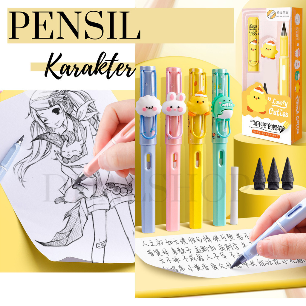 

Pensil Anti Patah Lucu Pencil Sketsa Unik Alat Tulis Perlengkapan Sekolah Anak Incl. Penghapus