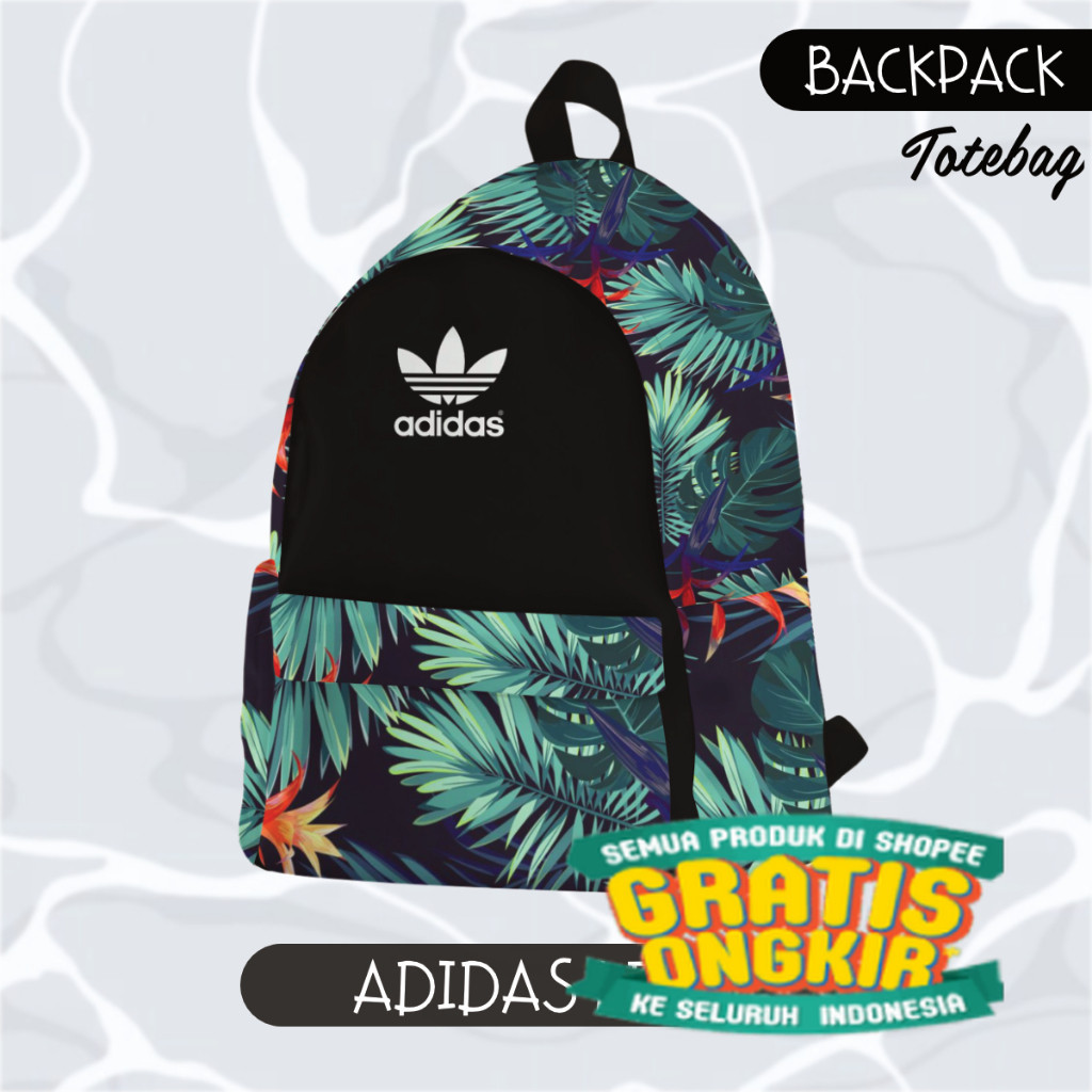 ZCO Tas Ransel Laptop Sekolah Kuliah Pria Wanita Backpack Premium Original Distro Adidas Leaf/ kado 