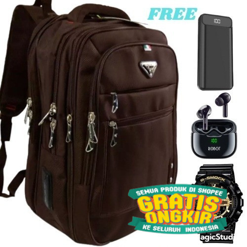 [FREE JAM TANGAN] TAS POLO MILANO PRIA TAS PRIA DEWASA TAS RANSEL PRIA WANITA WARNA COKLAT (TPC) TAS