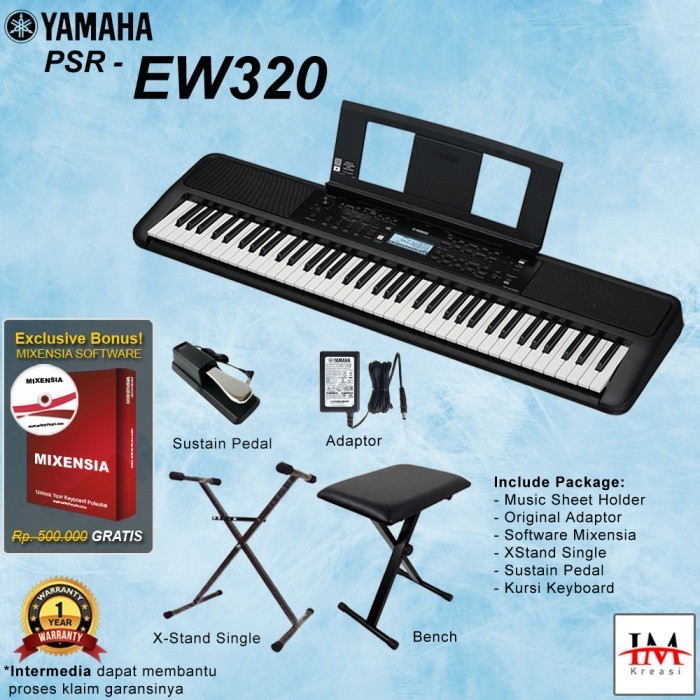 Yamaha PSR EW320 / PSREW320 / PSR EW 320 Keyboard (Penerus PSR EW310)
