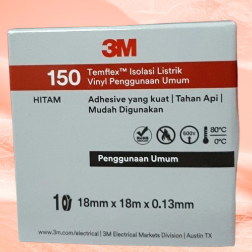 

Isolasi Listrik 3M 150 Ori Solasi Tahan Api Original Temflex Vinyl 1258