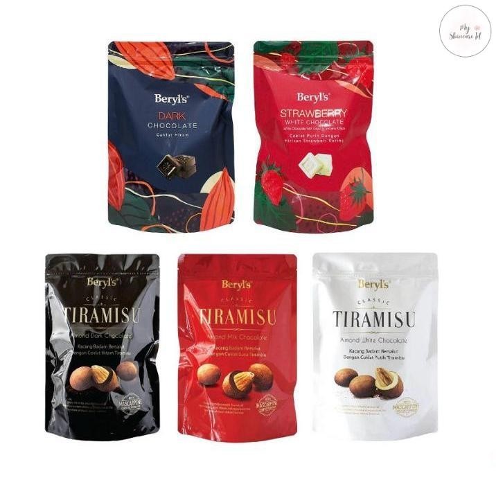 

MYSKINCARE - Beryls Tiramisu Almond Chocolate 300g Beryl's Dark Chocolate 280g Beryls White Chocolate With Dried Strawbery Chips 280g