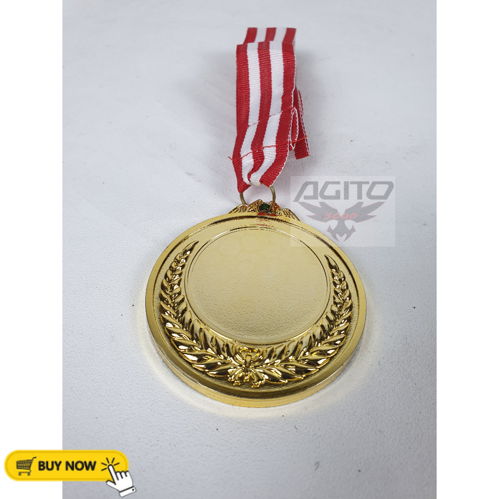 Medali Metal Lapis Plastik Tebal Emas