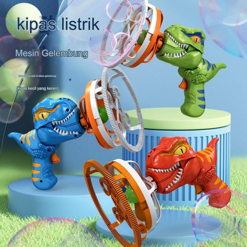2024 Blow Pistol Gelembung Besar Genggam Anak-anak Semua Diri Listrik Pembuat Gelembung Kartun Dinos