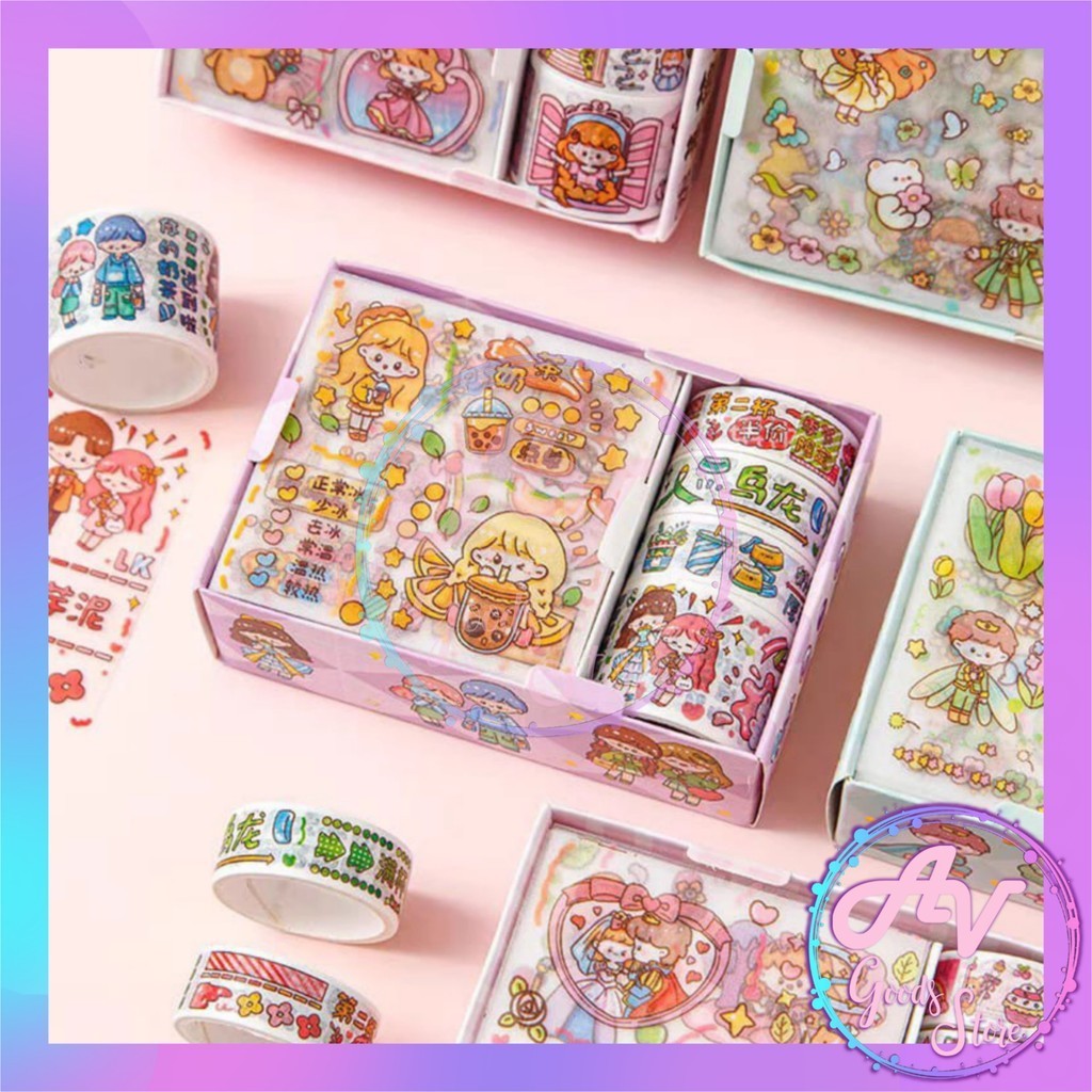 

1Box Sticker Momo SET / Sticker Roll Momo SET / Washi Tape Isolasi Sticker Momo Fancy