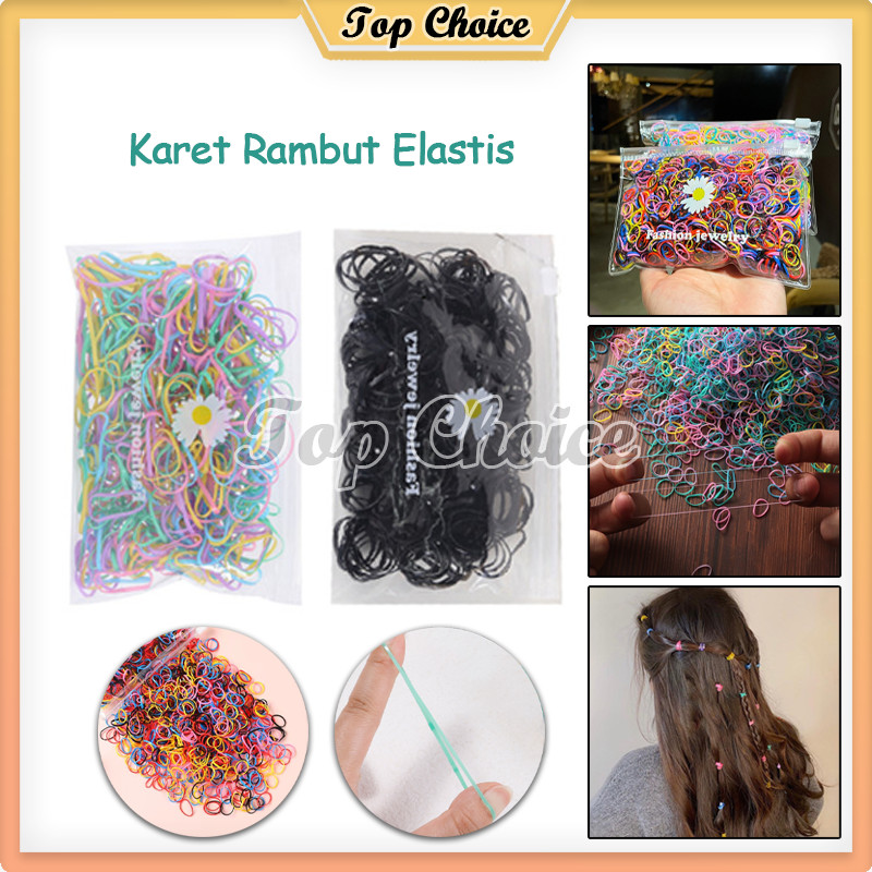 Ikat Rambut Warna Warni 1000pcs / Ikat Rambut Anak-anak / Ikat Rambut Karet