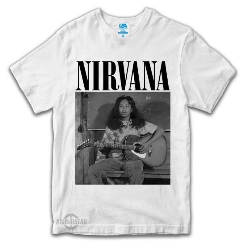 Clothing House - kaos NIRVANA MANDRA PUTIH Premium tshirt kurt cobain kaos band rock grunge metal