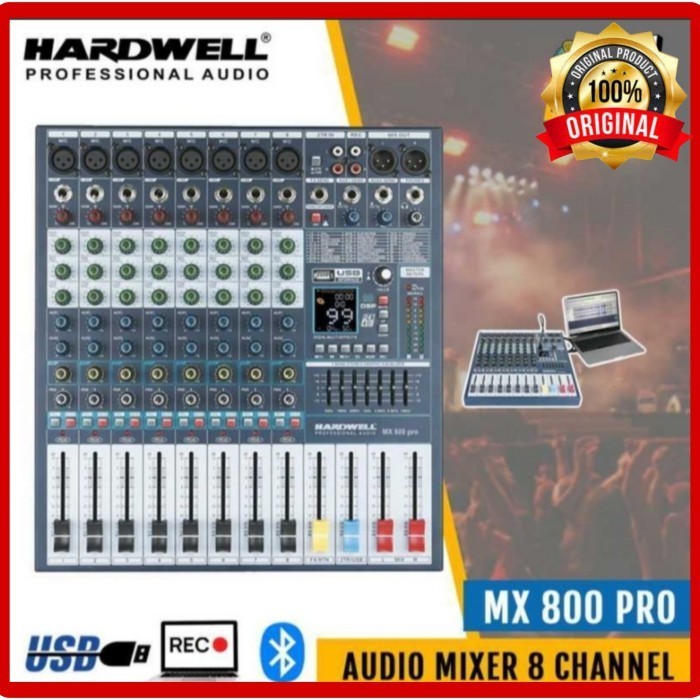 AGEN Mixer audio 8 channel Hard Well mx 800 pro mx800pro mx 800pro original