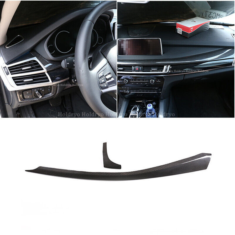 

Dry Carbon Fiber Center Console Dashboard Panel Trim Cover For BMW X5 X6 2014-18