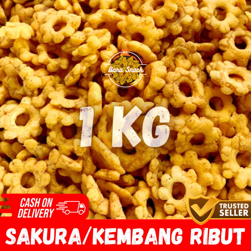 

[ 1KG ] Kembang Sakura Ribut Super Gurih & Renyah / Kembang Ribut / Snack Kiloan Murah -B