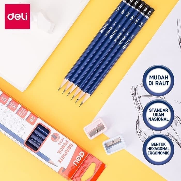 

Deli | Pensil Kayu Ujian (Graphite Pencil) For Exam 2B | EU59900