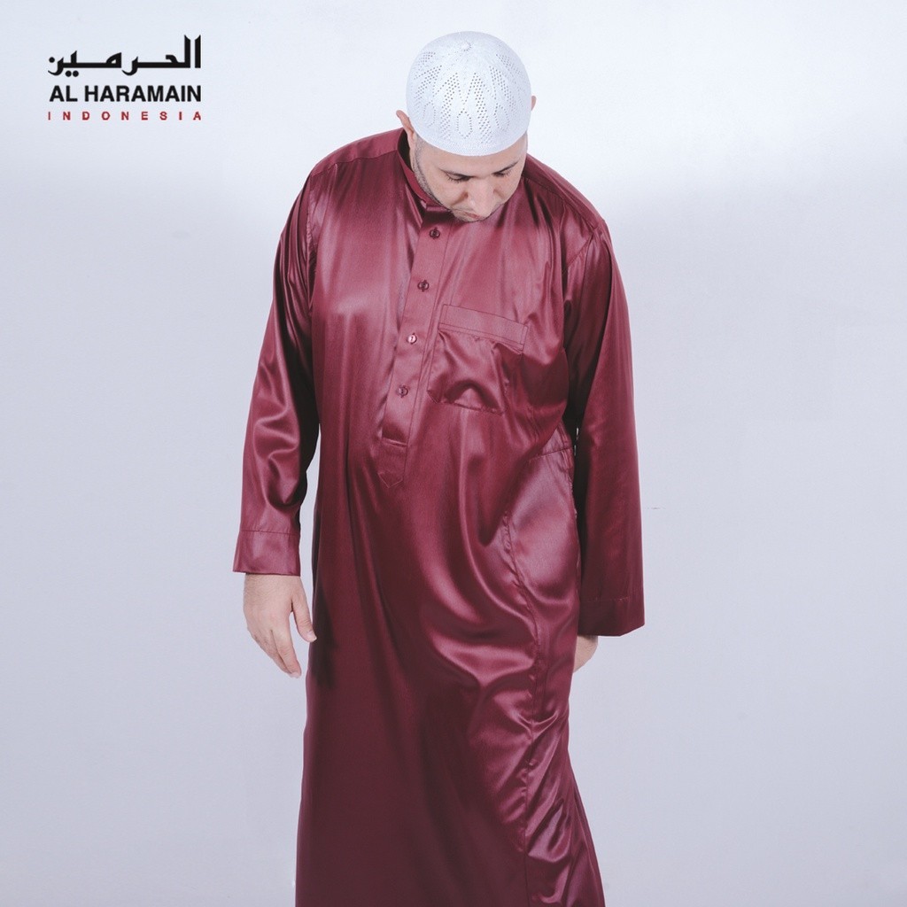 AL Haramain Jubah / Gamis Pria Dewasa Viet | Maroon | Merah