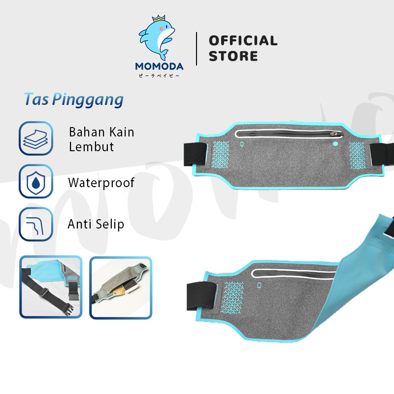 Momoda Sangat tipis Tas Pinggang Olahraga Tas Ponsel Lari Peralatan Luar Ruangan Pria dan Wanita Tas