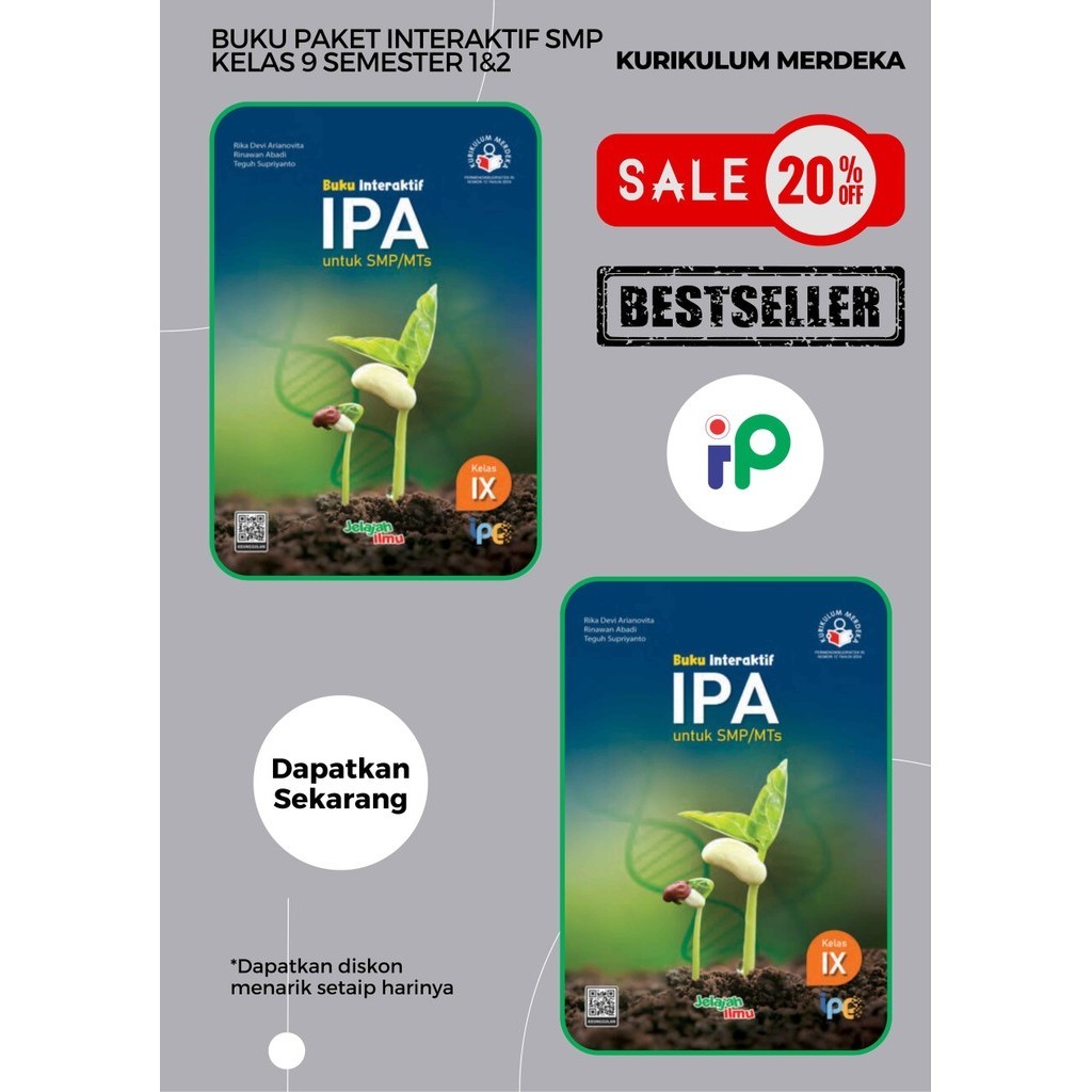 Buku Paket Interaktif IPA Kelas 9/IX SMP/MTS Kurikulum Merdeka Intan pariwara Tahun 2024