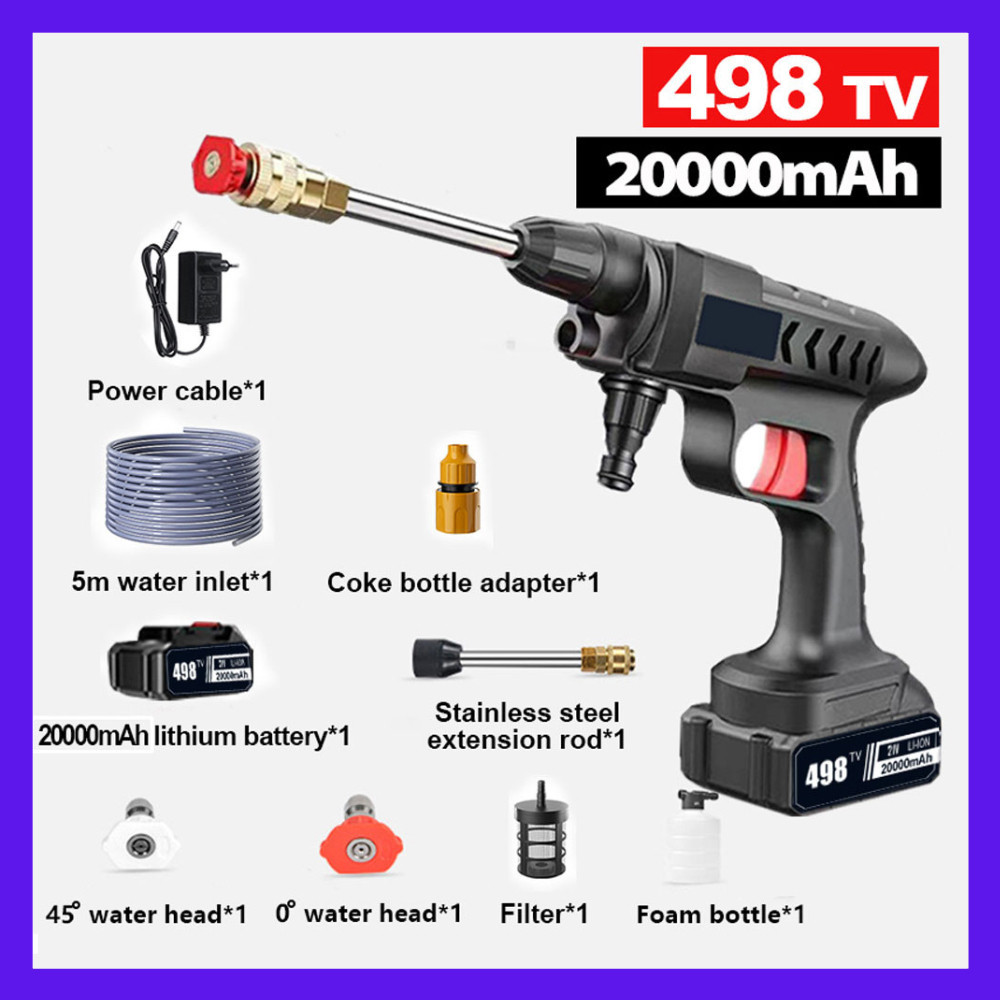 inovasi_tani-Semprotan Air High Pressure Tekanan Tinggi 60 Bar 20000mAh Taffware Alat Cuci Mobil dan