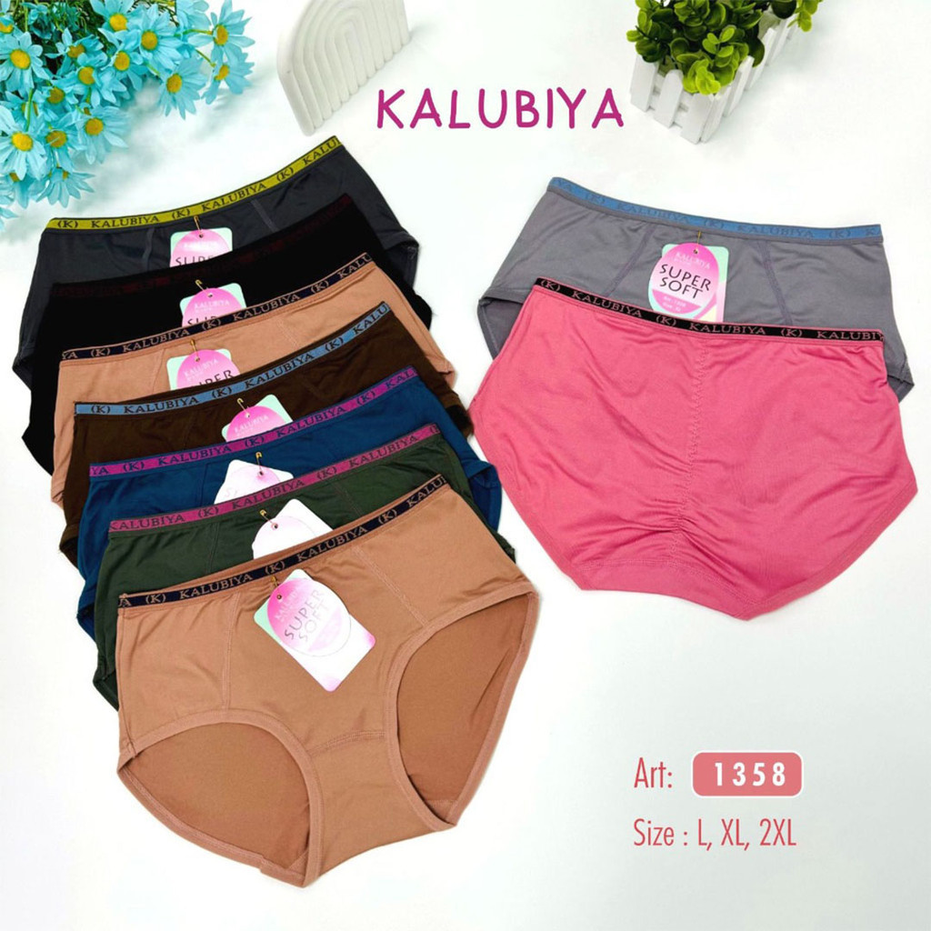 3 & 6 Pcs Celana Dalam Kalubiya 1358 CD Kalubiya Celana Dalam Wanita Kalubiya CD Wanita Kalubiya L X