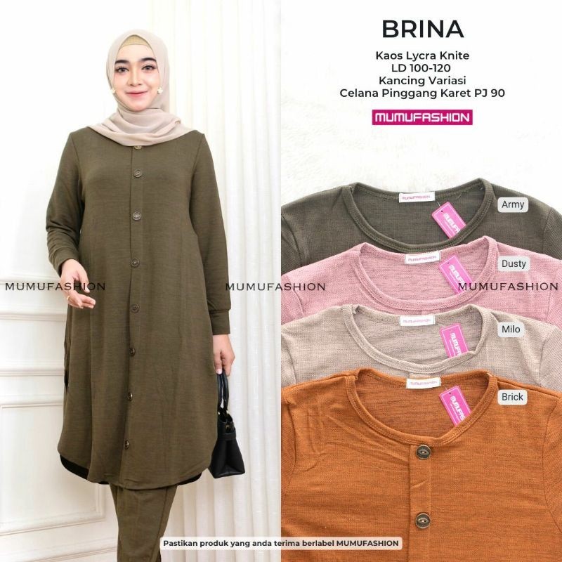 MUFASH - Setelan Celana Wanita bria / Brina Set by Mumu Fashion Ori Solo Fashion