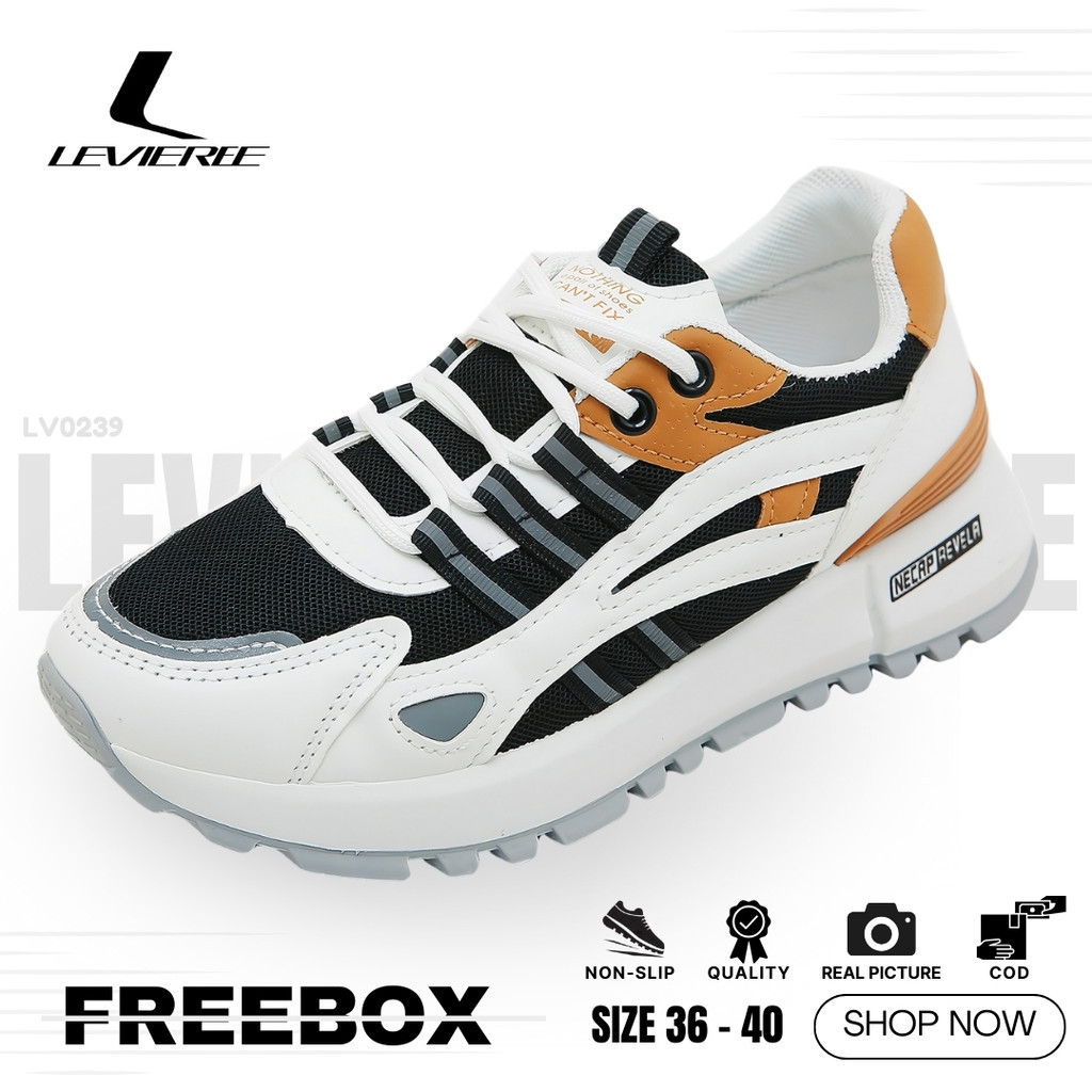 LVRkids LV0239 Sepatu Sneakers Wanita Sporty Wanita Motif Garis Necap Revela