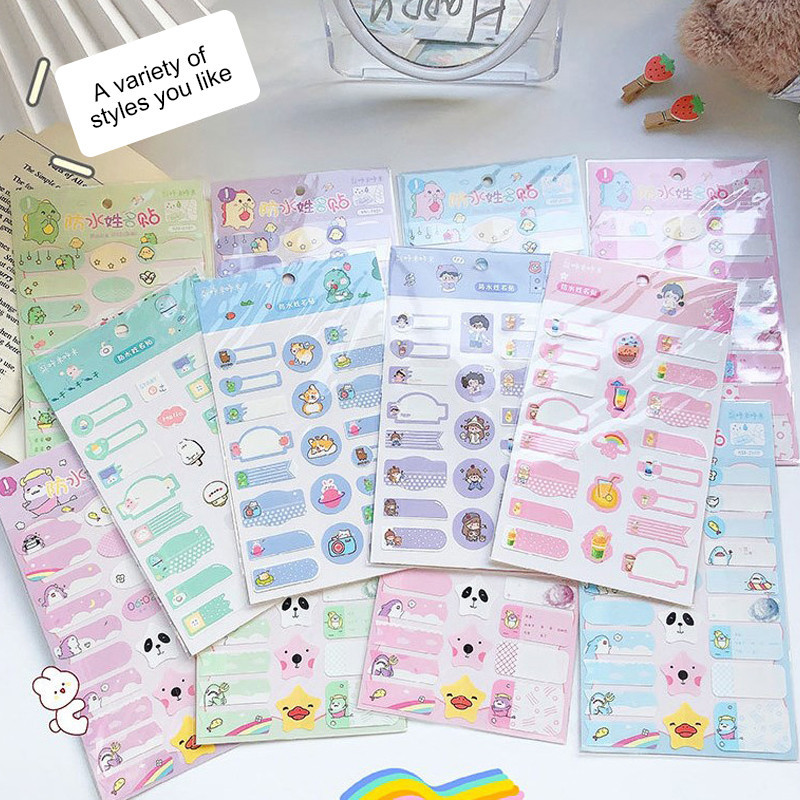 

Stiker Nama Tahan Air Kartun Stiker Cangkir Tulisan Tangan Siswa Stiker Label Berperekat MG