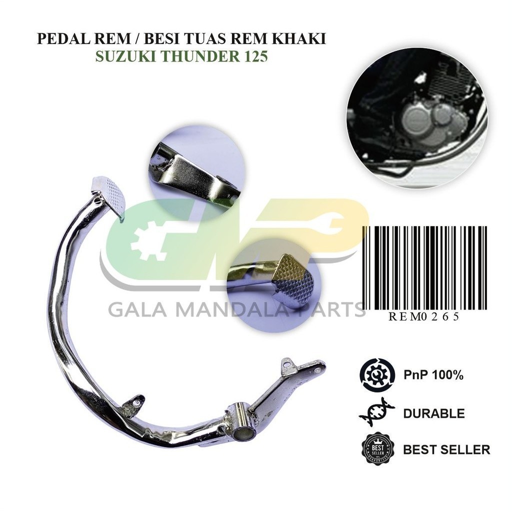 Pedal Rem Thunder 125 Besi Tuas Rem Kaki Belakang Lokal Bukan Original