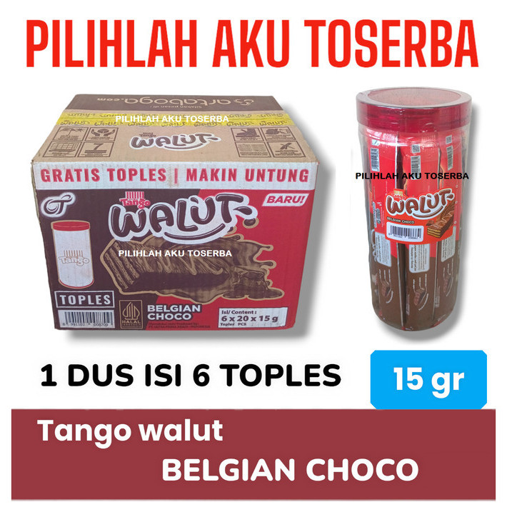 

Wafer Tango WALUT TOPLES BELGIAN CHOCO - ( HARGA 1 DUS )