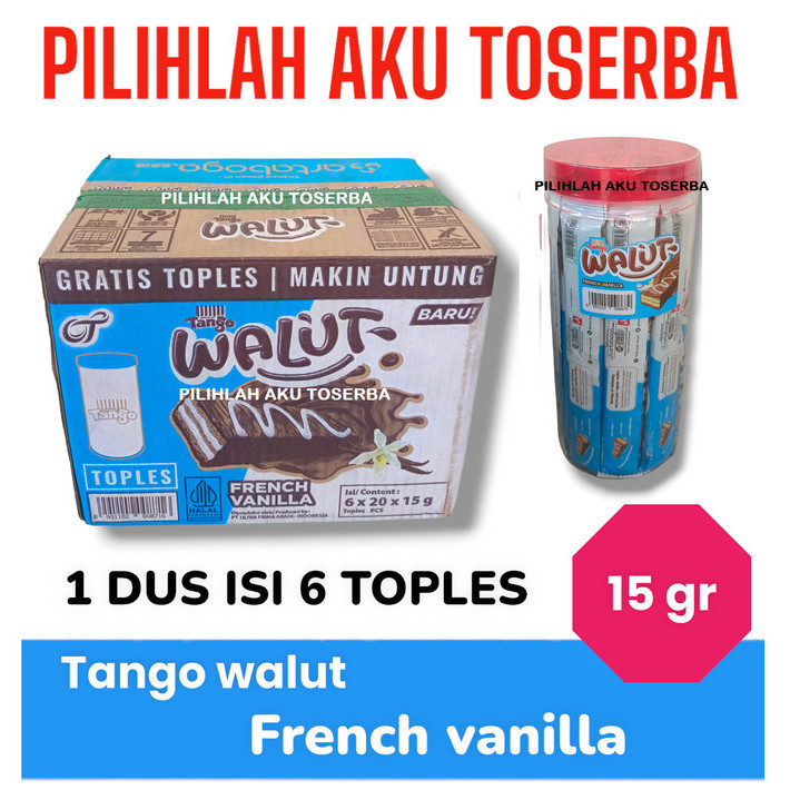 

Wafer Tango WALUT TOPLES FRENCH VANILLA - ( HARGA 1 DUS )