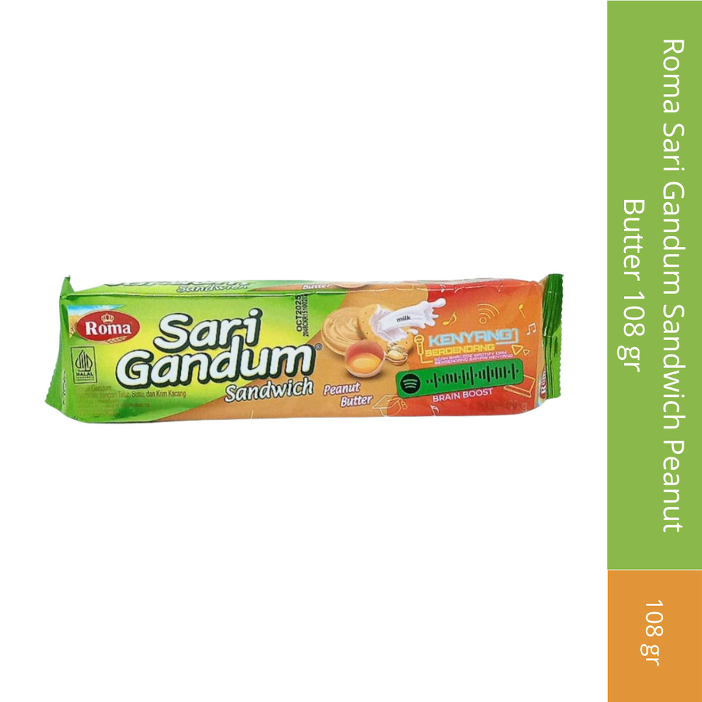

Roma Sari gandum sandwich Peanut Butter 108gr