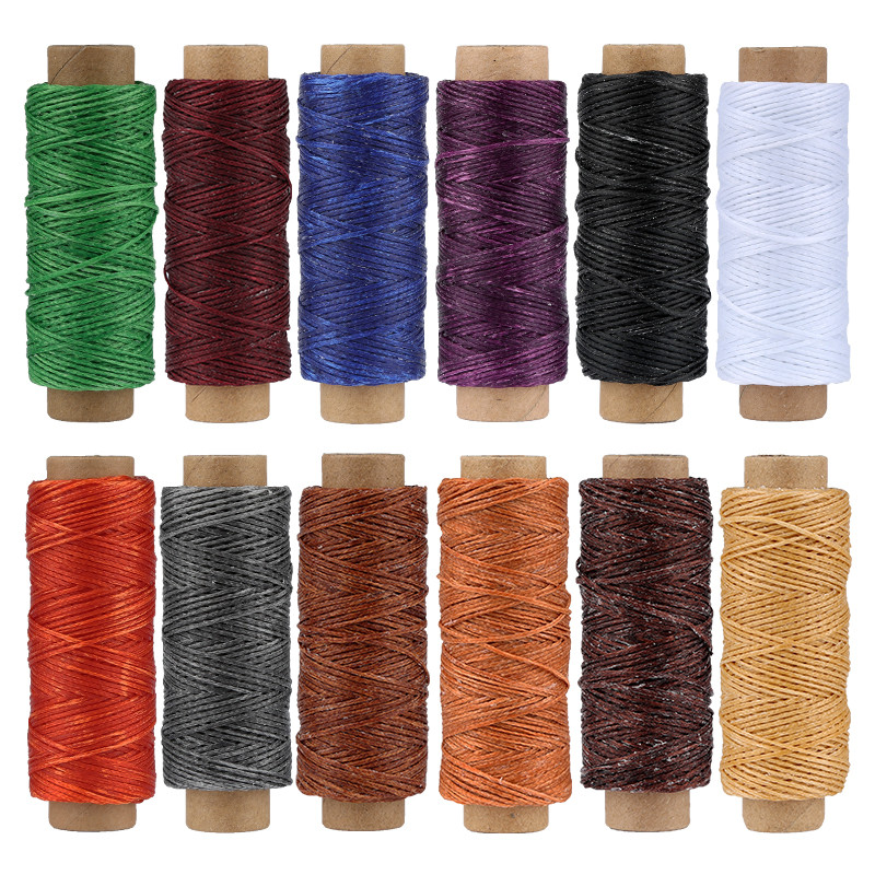 KAOBUY 12 Colors Waxed Thread Leather Sewing Waxed Thread For Leather Waxed Cord For Leather Craft H