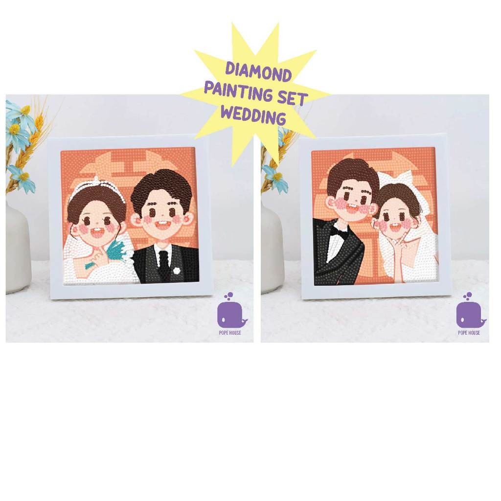 

wedding Diamond painting set lengkap Mainan Anak DIY Diamond Painting wedding Edition Cartoon Kerajinan Lukis Berlian 5D/DIY Gambar