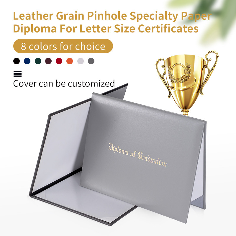 

Custom Logo Leatherette Certificate Holder Folder 8.5*11inch Degree Diploma Cover